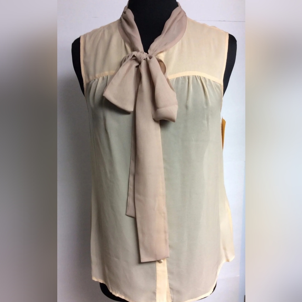Bcbg Paris Women's Size Small Sleeveless Tie Top Shirt Blouse Msrp $128.00